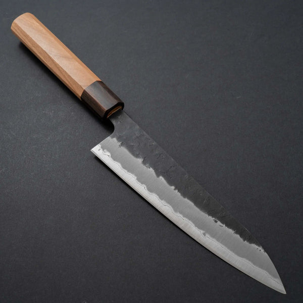 Hitohira Futana SB Kuro Nashiji Gyuto 180mm Cherry Wood Handle - Tetogi