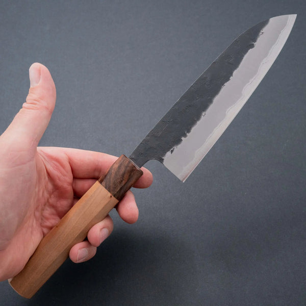Hitohira Futana SB Kuro Nashiji Santoku 170mm Cherry Wood Handle - Tetogi