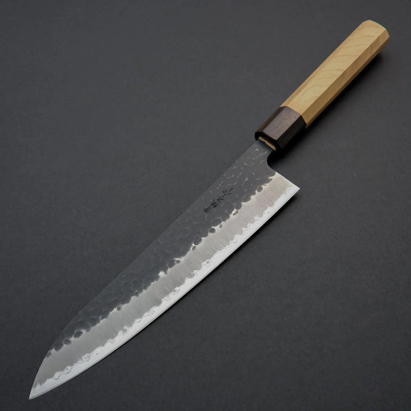 Hitohira Futana SB Kuro Tsuchime Gyuto 210mm Cherry Wood Handle - Tetogi
