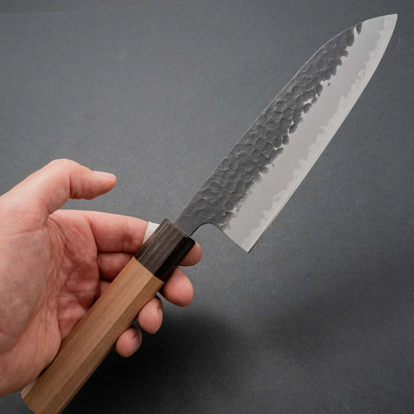 Hitohira Futana SB Kuro Tsuchime Santoku 170mm Cherry Wood Handle - Tetogi