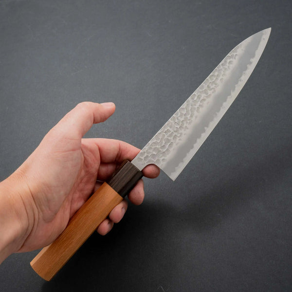 Hitohira Futana SB Migaki Tsuchime Gyuto 180mm Cherry Wood Handle - Tetogi