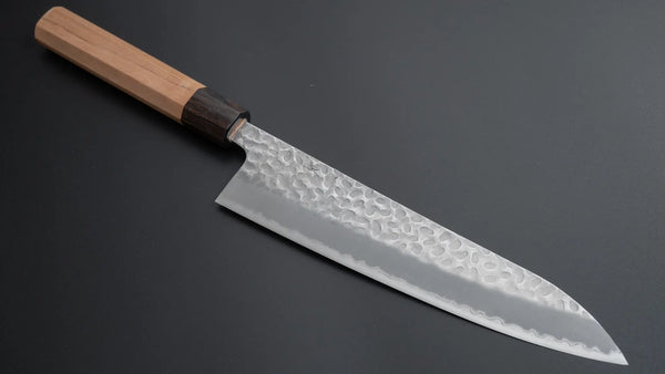 Hitohira Futana SB Migaki Tsuchime Gyuto 210mm Cherry Wood Handle - Tetogi
