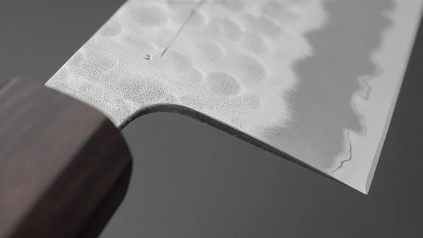 Hitohira Futana White #2 Migaki Tsuchime Nakiri 170mm Cherry Wood Handle - Tetogi