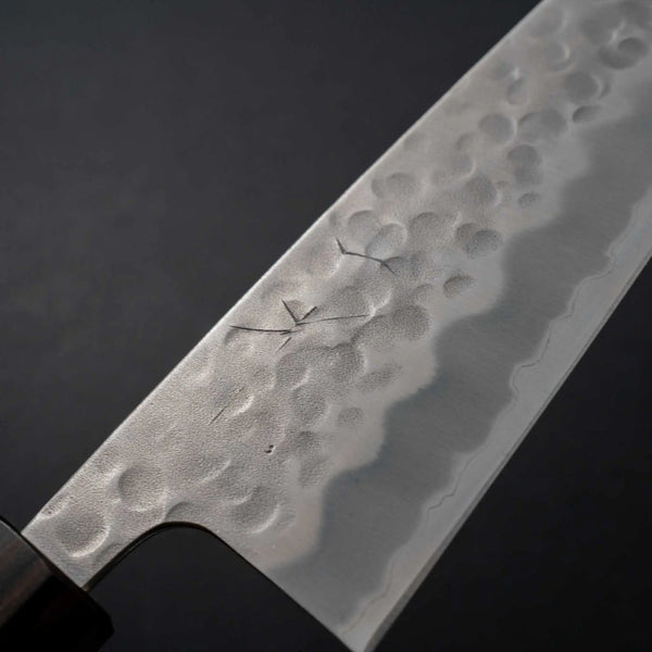 Hitohira Futana White #2 Migaki Tsuchime Santoku 170mm Cherry Wood Handle - Tetogi