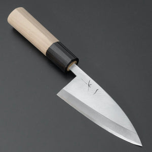 Hitohira Gorobei Blue #2 Ajikiri 105mm Ho Wood Handle (D-Shape) - Tetogi