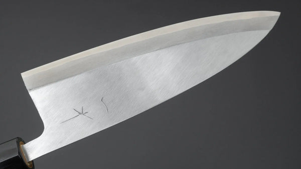 Hitohira Gorobei Blue #2 Left-Handed Deba 180mm Ho Wood Handle (D-Shape) - Tetogi