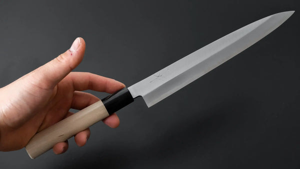 Hitohira Gorobei Blue #2 Yanagiba 240mm Ho Wood Handle (D-Shape) - Tetogi