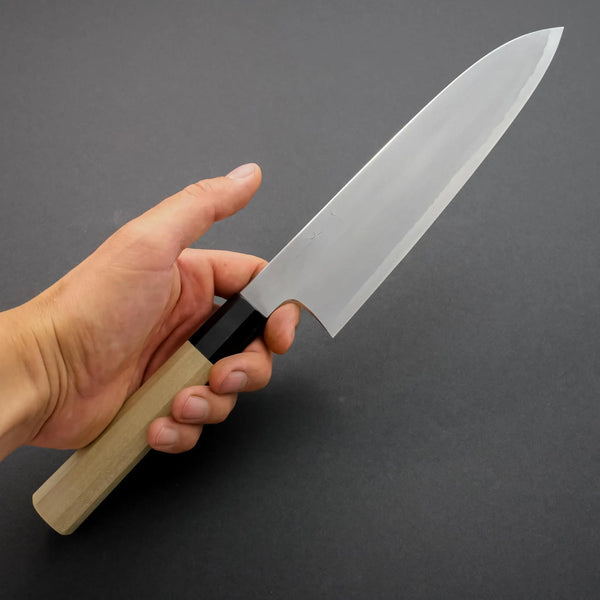 Hitohira Gorobei Rikichi White #2 Kasumi Gyuto 210mm Ho Wood Handle - Tetogi