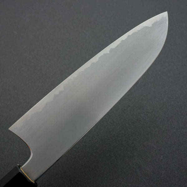Hitohira Gorobei Rikichi White #2 Kasumi Santoku Ho Wood Handle (Black ferrule) - Tetogi