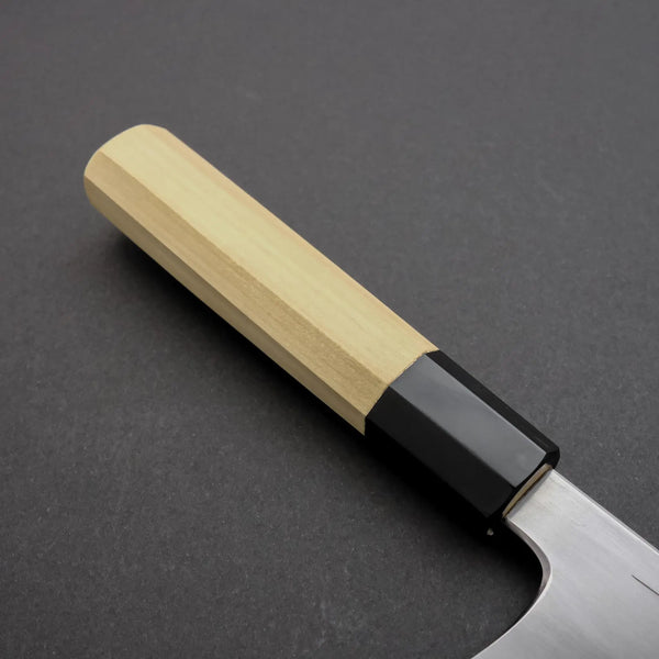 Hitohira Gorobei Rikichi White #2 Kasumi Santoku Ho Wood Handle (Black ferrule) - Tetogi