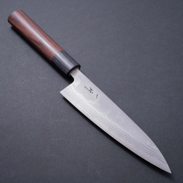 Hitohira GR Blue #2 Damascus Petty 135mm Wood Handle - Tetogi