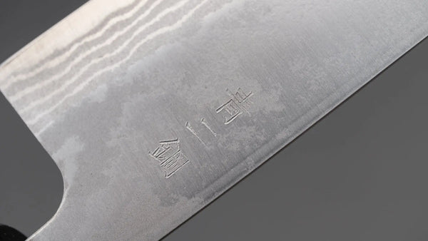 Hitohira GR Blue #2 Damascus Santoku 135mm Wood Handle - Tetogi