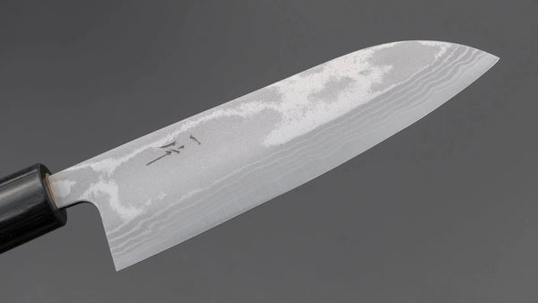 Hitohira GR Blue #2 Damascus Santoku 135mm Wood Handle - Tetogi