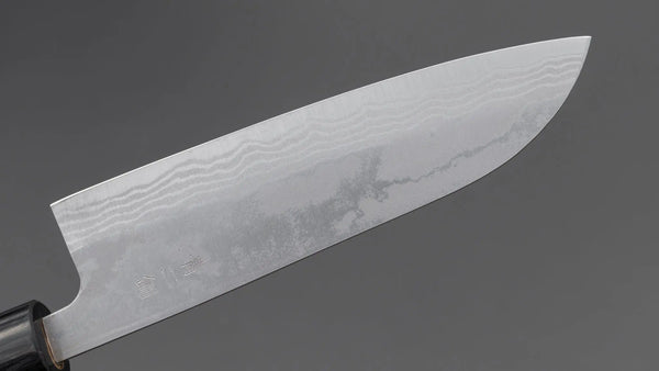 Hitohira GR Blue #2 Damascus Santoku 135mm Wood Handle - Tetogi