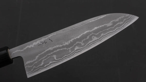 Hitohira GR Blue #2 Damascus Santoku 165mm Wood Handle - Tetogi