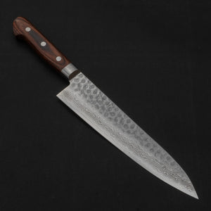 Hitohira HG Tsuchime Damascus Gyuto 210mm Imitation Mahogany Handle - Tetogi