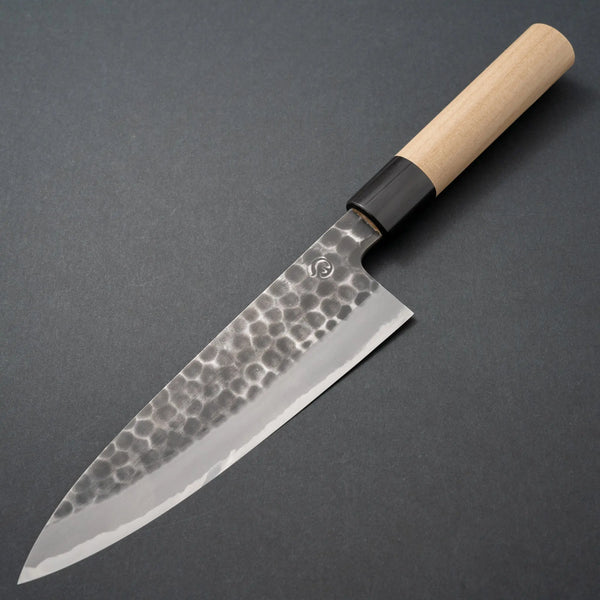 Hitohira Hinode Tsuchime White #2 Gyuto 180mm Ho Wood Handle - Tetogi