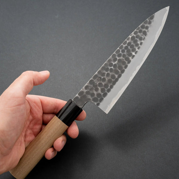 Hitohira Hinode Tsuchime White #2 Gyuto 180mm Ho Wood Handle - Tetogi
