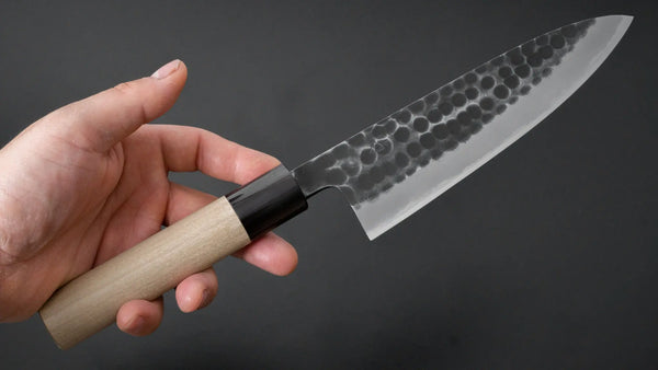 Hitohira Hinode Tsuchime White #2 Gyuto 210mm Ho Wood Handle - Tetogi