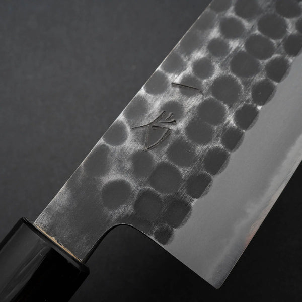 Hitohira Hinode Tsuchime White #2 Santoku 165mm Ho Wood Handle - Tetogi