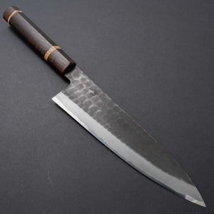 Hitohira Hinode Tsuchime White #2 Stainless Clad Gyuto 210mm Riisgaard Handle - Tetogi