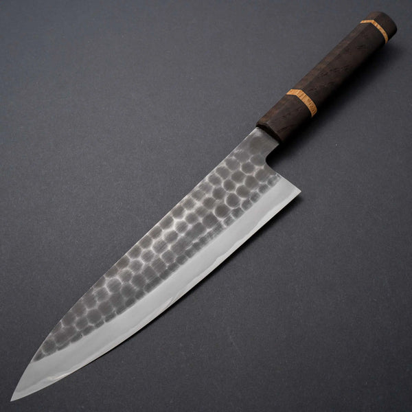 Hitohira Hinode Tsuchime White #2 Stainless Clad Gyuto 210mm Riisgaard Handle - Tetogi