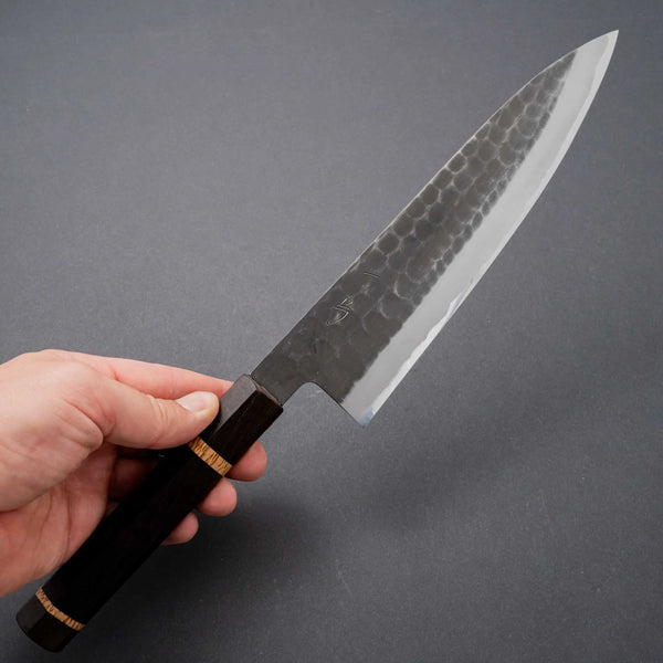 Hitohira Hinode Tsuchime White #2 Stainless Clad Gyuto 210mm Riisgaard Handle - Tetogi