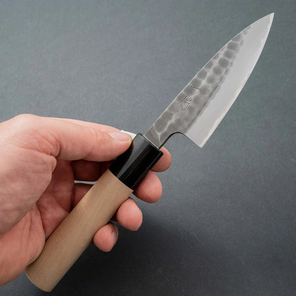 Hitohira Hinode Tsuchime White #2 Stainless Clad Paring 90mm Ho Wood Handle - Tetogi