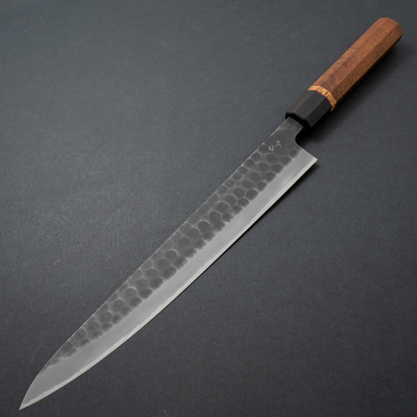 Hitohira Hinode Tsuchime White #2 Stainless Clad Sujihiki 270mm Riisgaard Panga-Panga Handle - Tetogi