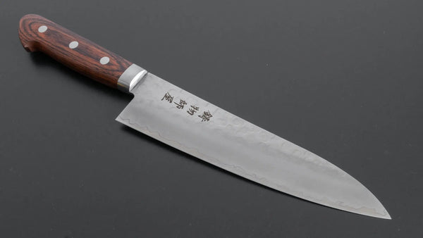 Hitohira Imojiya HG Tsuchime Gyuto 180mm Imitation Mahogany Handle - Tetogi