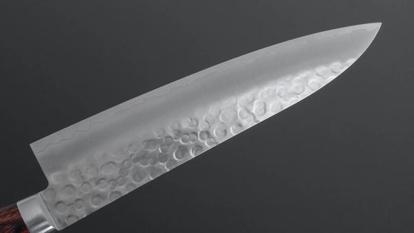 Hitohira Imojiya HG Tsuchime Gyuto 180mm Imitation Mahogany Handle - Tetogi