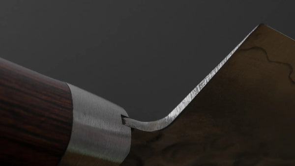 Hitohira Imojiya HG Tsuchime Gyuto 210mm Imitation Mahogany Handle - Tetogi