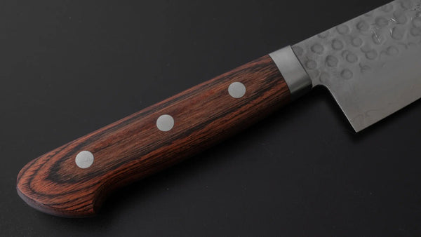 Hitohira Imojiya HG Tsuchime Gyuto 210mm Imitation Mahogany Handle - Tetogi