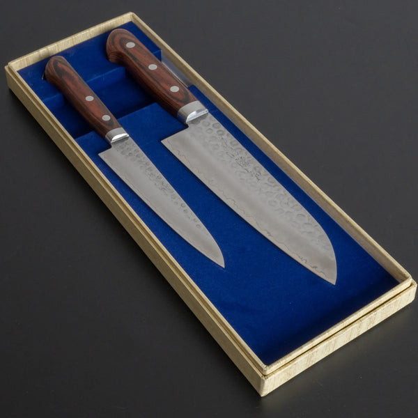 Hitohira Imojiya HG Tsuchime Knife Set (Petty 135mm & Gyuto 180mm) - Tetogi