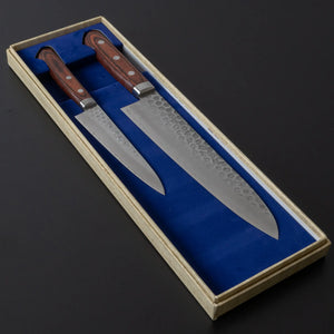 Hitohira Imojiya HG Tsuchime Knife Set (Petty 135mm & Gyuto 210mm) - Tetogi