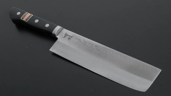 Hitohira Imojiya MZ Blue #2 Stainless Clad Nakiri 165mm Pakka Handle - Tetogi