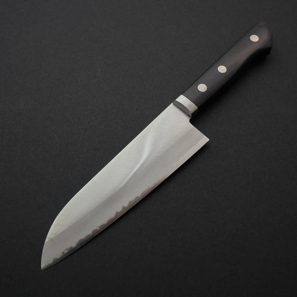 Hitohira Imojiya MZ Blue #2 Stainless Clad Santoku 145mm Pakka Handle - Tetogi