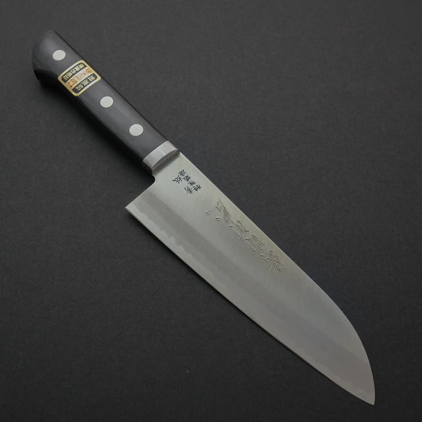 Hitohira Imojiya MZ Blue #2 Stainless Clad Santoku 145mm Pakka Handle - Tetogi