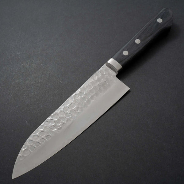 Hitohira Imojiya MZ Tsuchime Migaki Santoku 165mm Pakka Handle - Tetogi