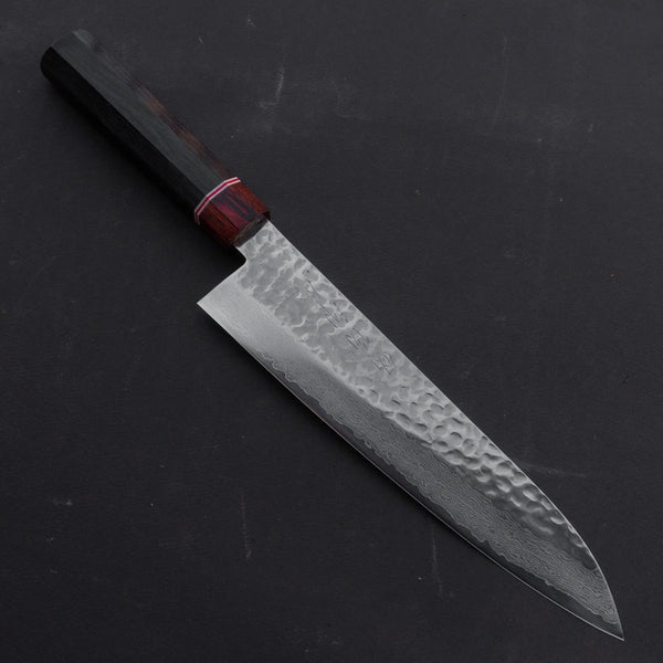 Hitohira Imojiya ST Tsuchime Damascus Gyuto 210mm Pakka Handle (Wa) - Tetogi