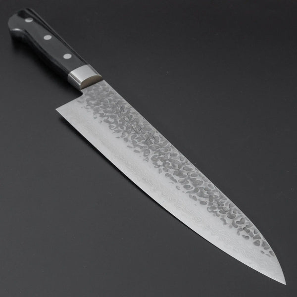 Hitohira Imojiya ST Tsuchime Damascus Gyuto 240mm Pakka Handle (Yo) - Tetogi