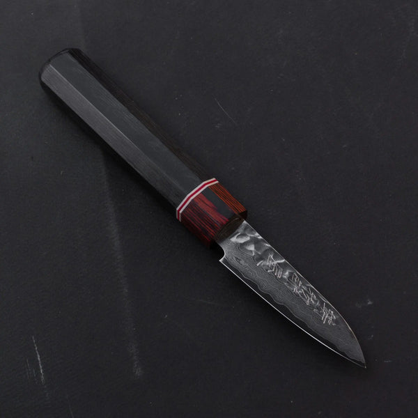 Hitohira Imojiya ST Tsuchime Damascus Paring 75mm Pakka Handle (Wa) - Tetogi