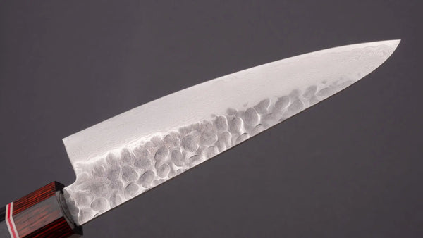 Hitohira Imojiya ST Tsuchime Damascus Utility 135mm Pakka Handle (Wa) - Tetogi