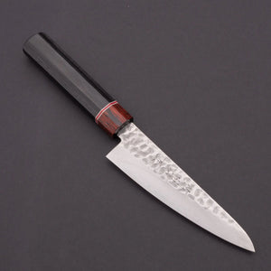 Hitohira Imojiya ST Tsuchime Damascus Utility 135mm Pakka Handle (Wa) - Tetogi