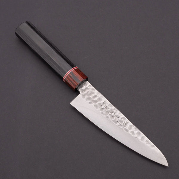 Hitohira Imojiya ST Tsuchime Damascus Utility 135mm Pakka Handle (Wa) - Tetogi