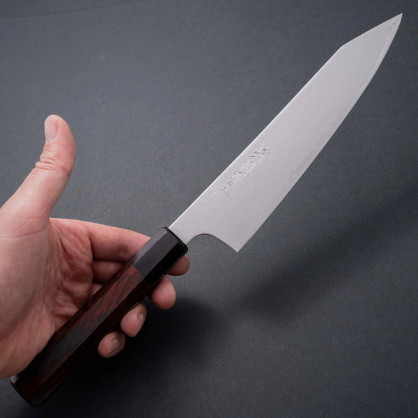 Hitohira Imojiya TH Damascus Kiritsuke Gyuto 210mm Pakka Handle (Red) - Tetogi