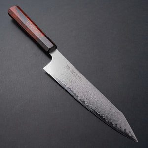 Hitohira Imojiya TH Damascus Kiritsuke Gyuto 210mm Pakka Handle (Red) - Tetogi