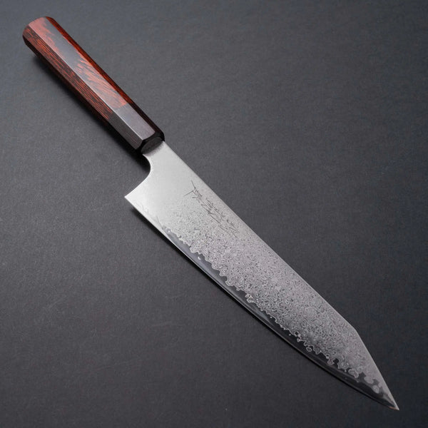 Hitohira Imojiya TH Damascus Kiritsuke Gyuto 210mm Pakka Handle (Red) - Tetogi