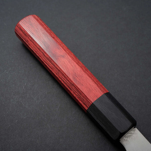 Hitohira Imojiya TH Damascus Santoku 180mm Pakka Handle (Red) - Tetogi