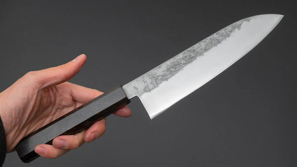 Hitohira Imojiya TH Silver #3 Nashiji Santoku Ebony Handle - Tetogi